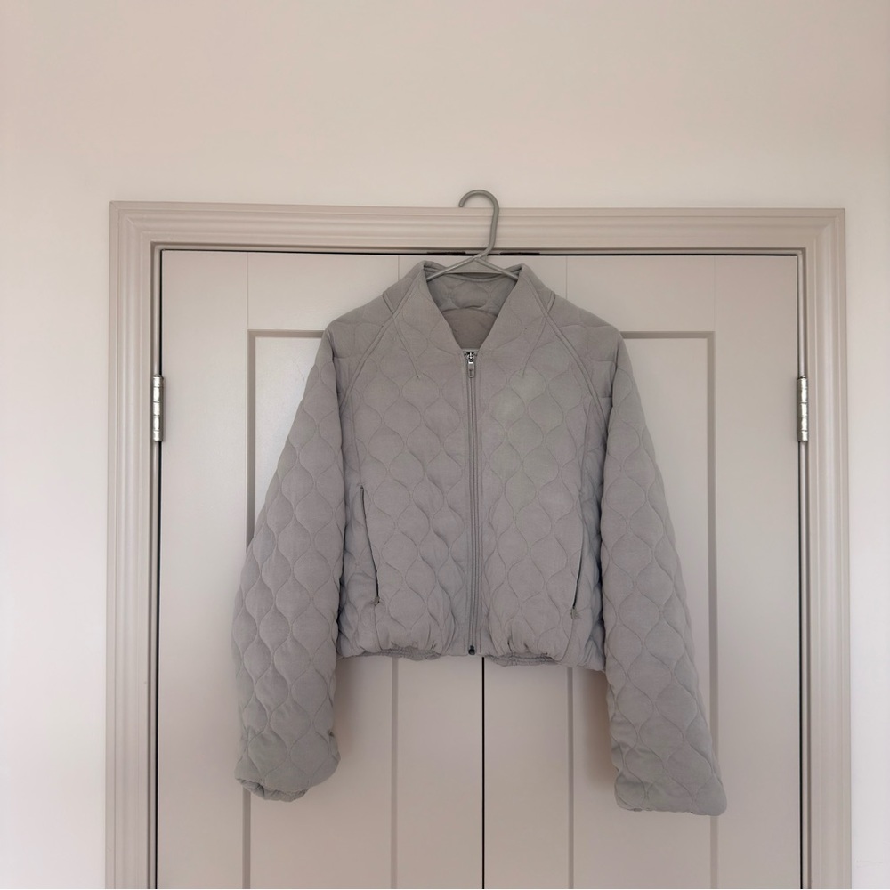 Lululemon Quilted Gray Women's Bomber Jacket Size 8